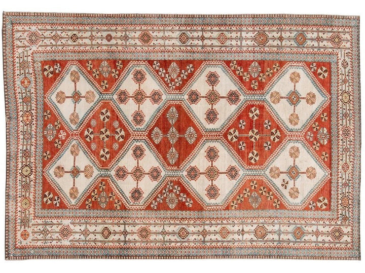 Antique Afshar Wool Rug  7' X 11'