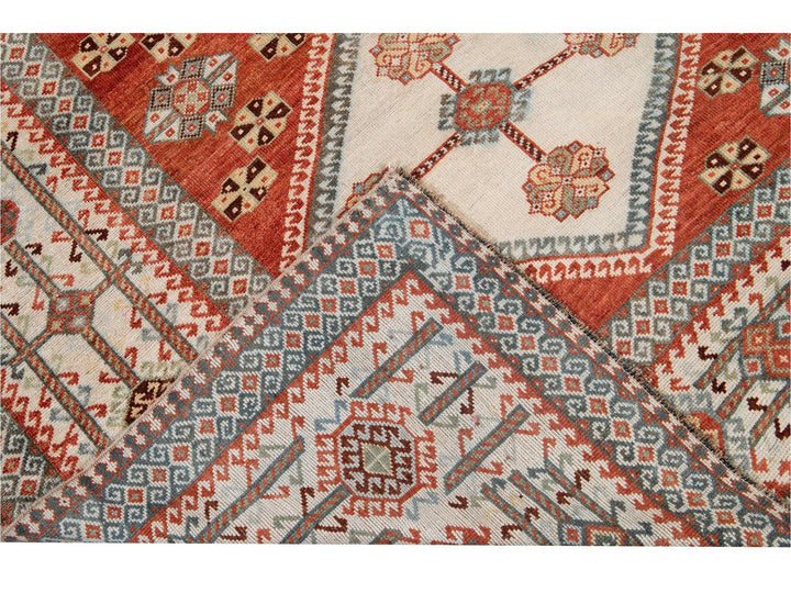 Antique Afshar Wool Rug  7' X 11'