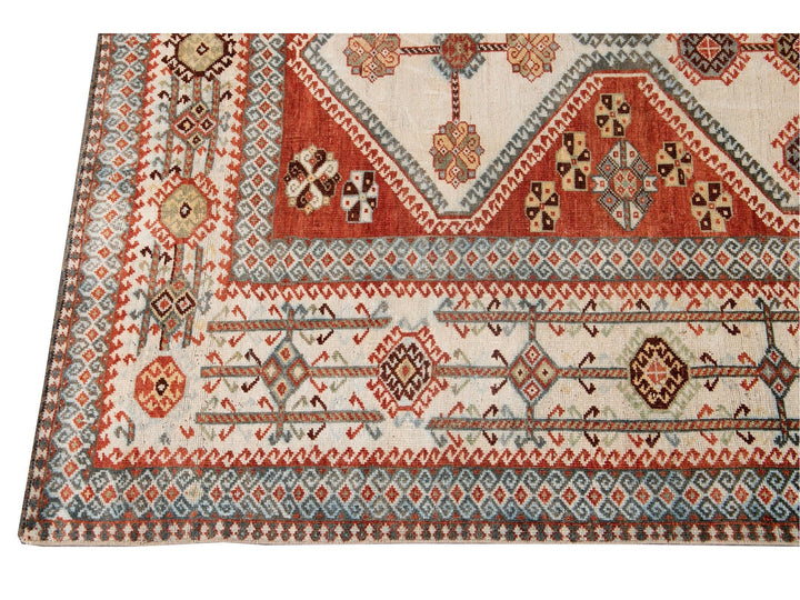 Antique Afshar Wool Rug  7' X 11'
