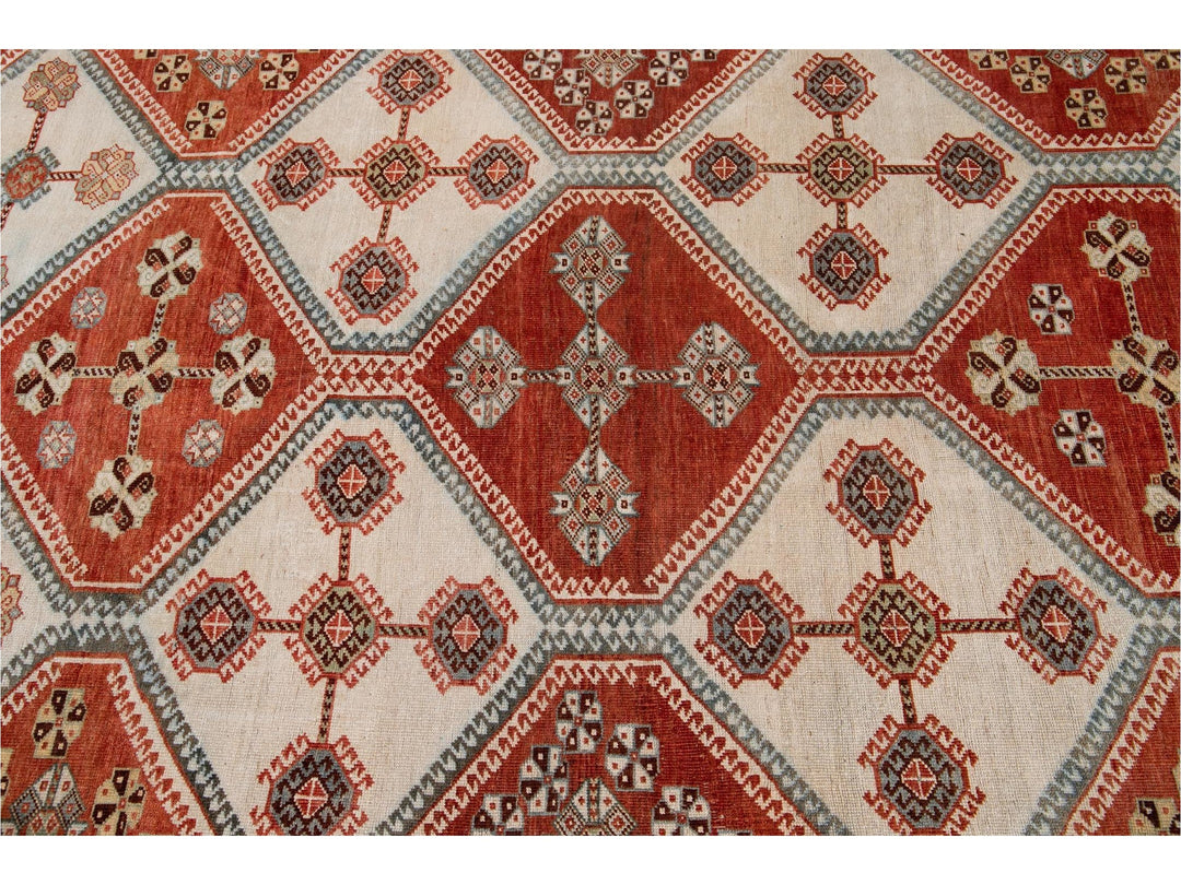 Antique Afshar Wool Rug  7' X 11'
