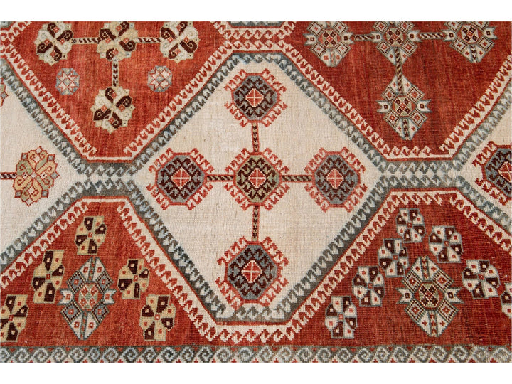 Antique Afshar Wool Rug  7' X 11'