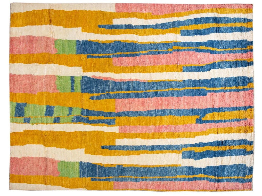 Modern Moroccan-Style Wool Rug 10 X 13