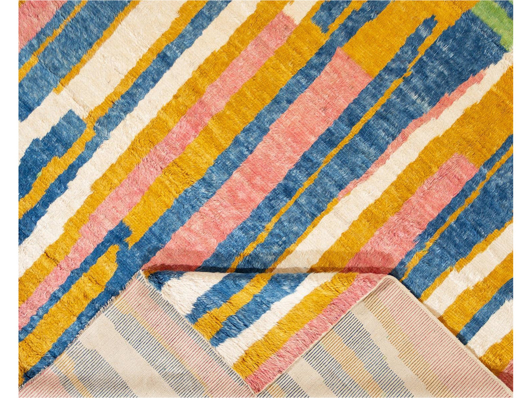 Modern Moroccan-Style Wool Rug 10 X 13