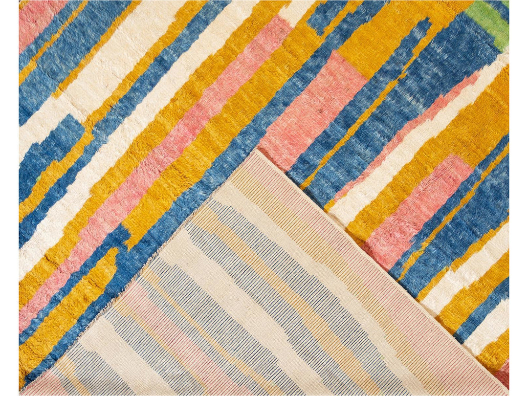 Modern Moroccan-Style Wool Rug 10 X 13