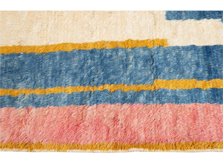 Modern Moroccan-Style Wool Rug 10 X 13