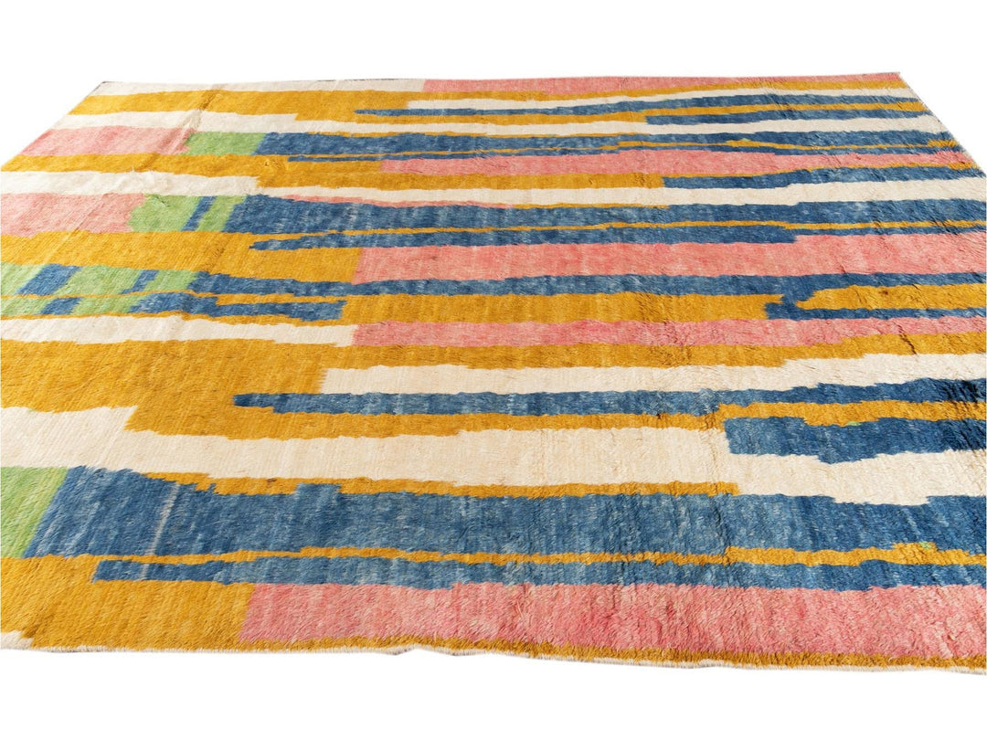 Modern Moroccan-Style Wool Rug 10 X 13