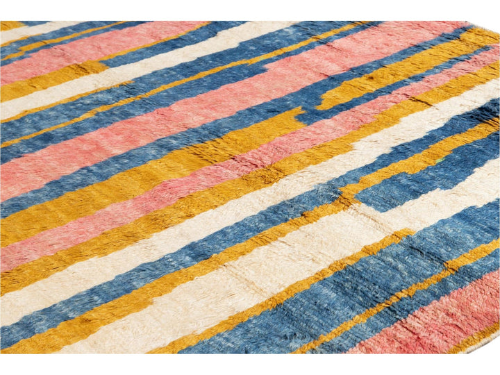 Modern Moroccan-Style Wool Rug 10 X 13