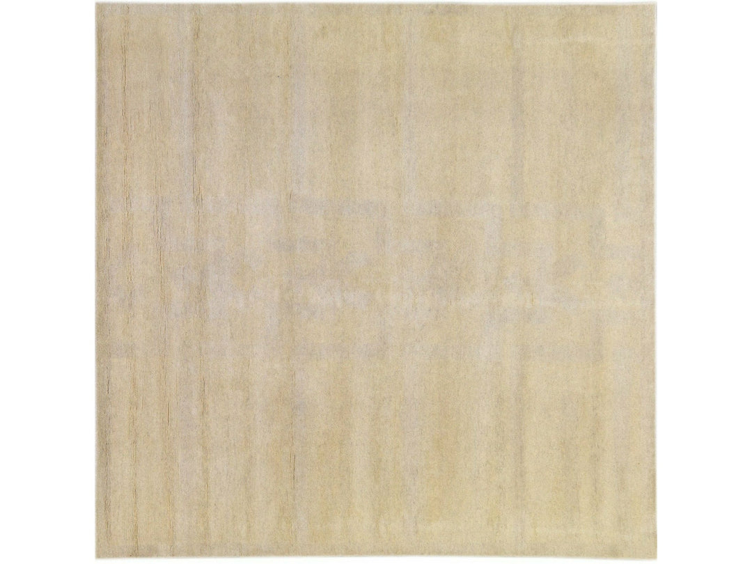 Modern Moroccan Style Handmade Seamless Pattern Beige Square Wool Rug