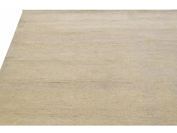 Modern Moroccan Style Handmade Seamless Pattern Beige Square Wool Rug