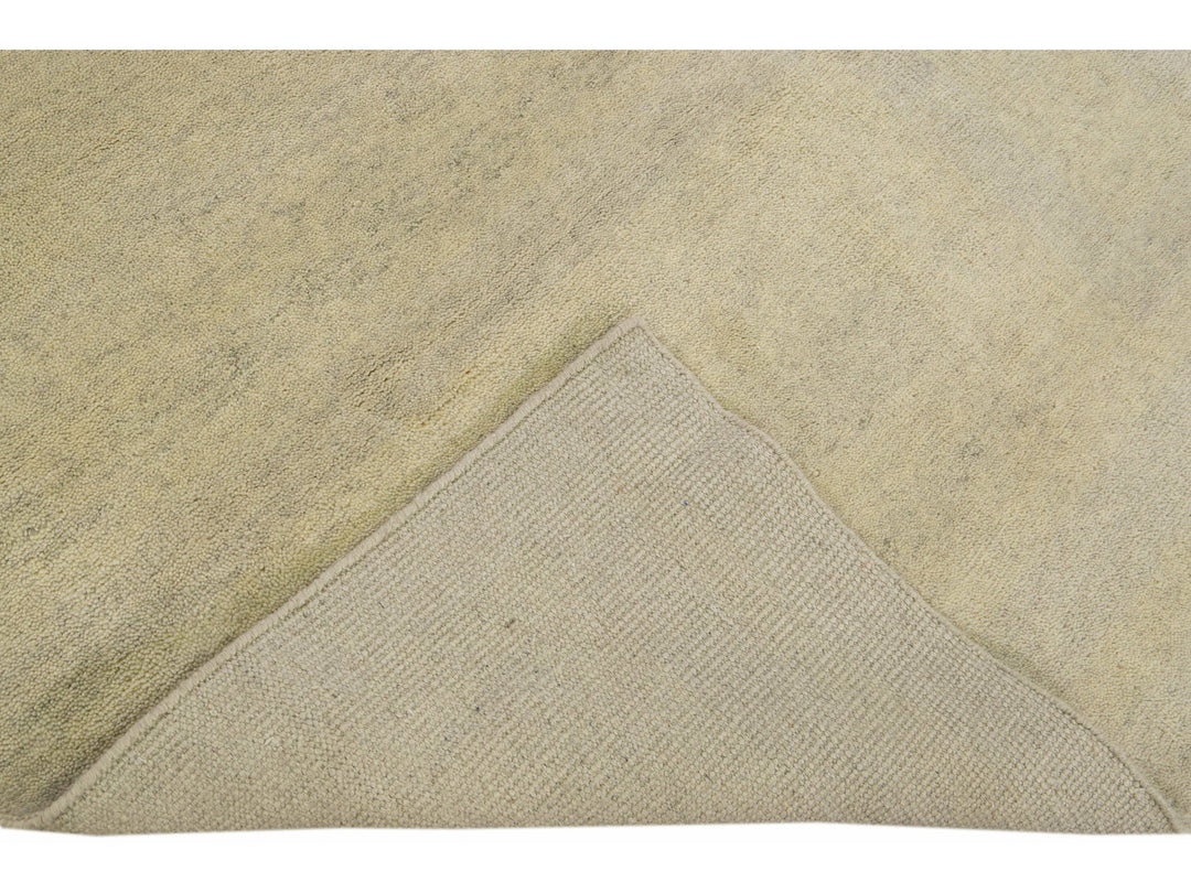 Modern Moroccan Style Handmade Seamless Pattern Beige Square Wool Rug