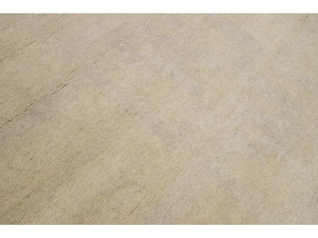 Modern Moroccan Style Handmade Seamless Pattern Beige Square Wool Rug