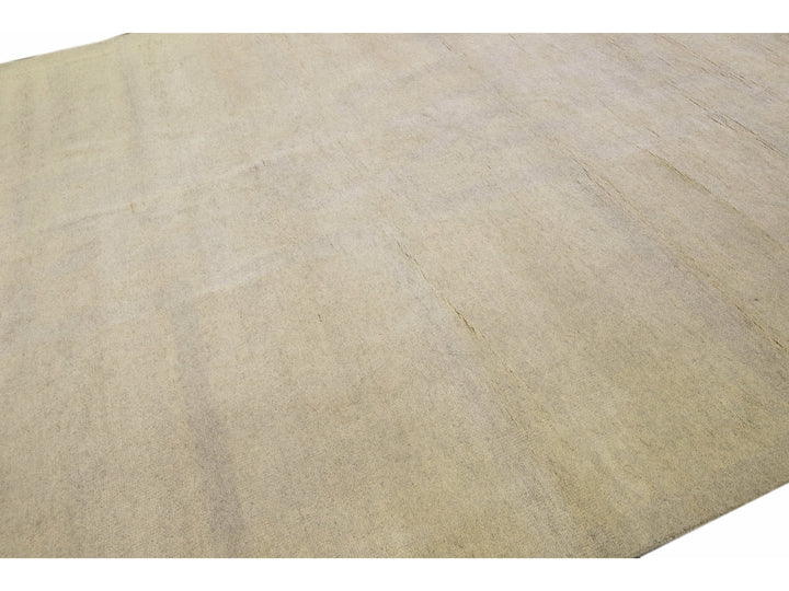 Modern Moroccan Style Handmade Seamless Pattern Beige Square Wool Rug