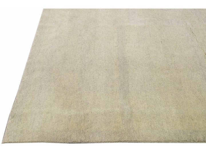 Modern Moroccan Style Handmade Seamless Pattern Beige Square Wool Rug