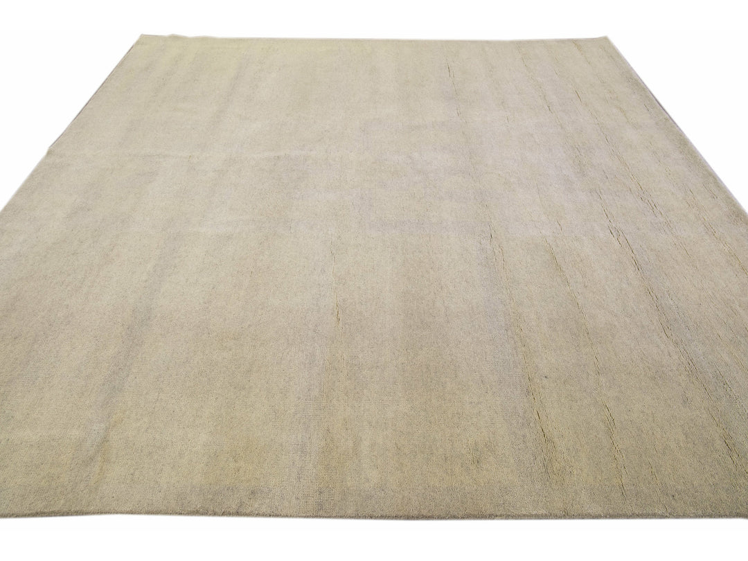 Modern Moroccan Style Handmade Seamless Pattern Beige Square Wool Rug