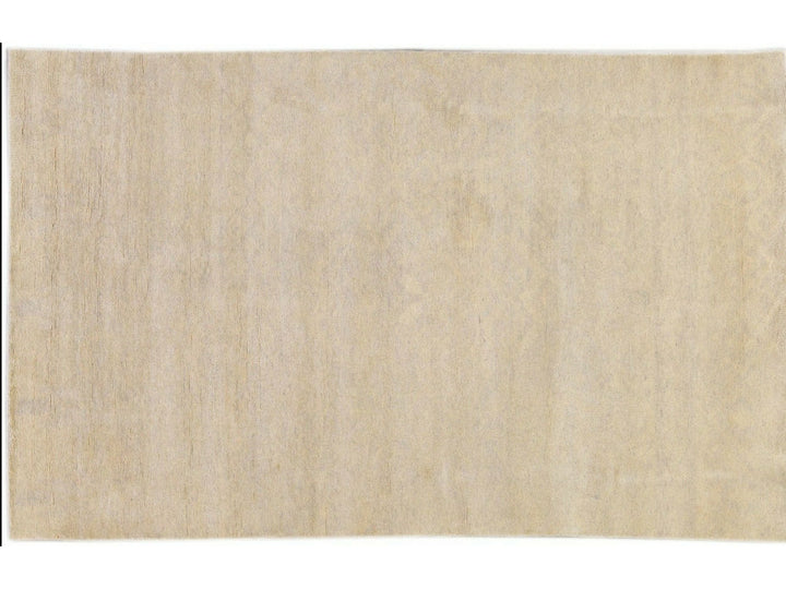 Modern Moroccan Style Handmade Seamless Beige Wool Rug