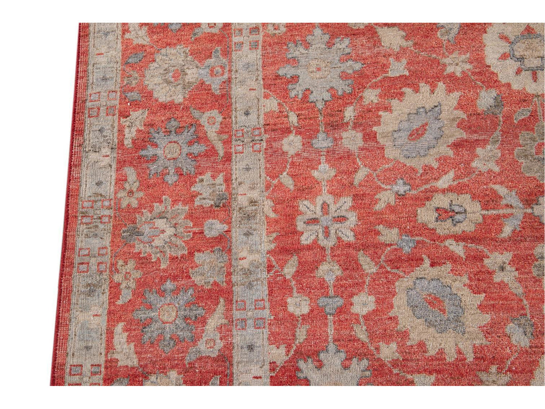 Modern Indian Artisan Wool Rug 9 X 12
