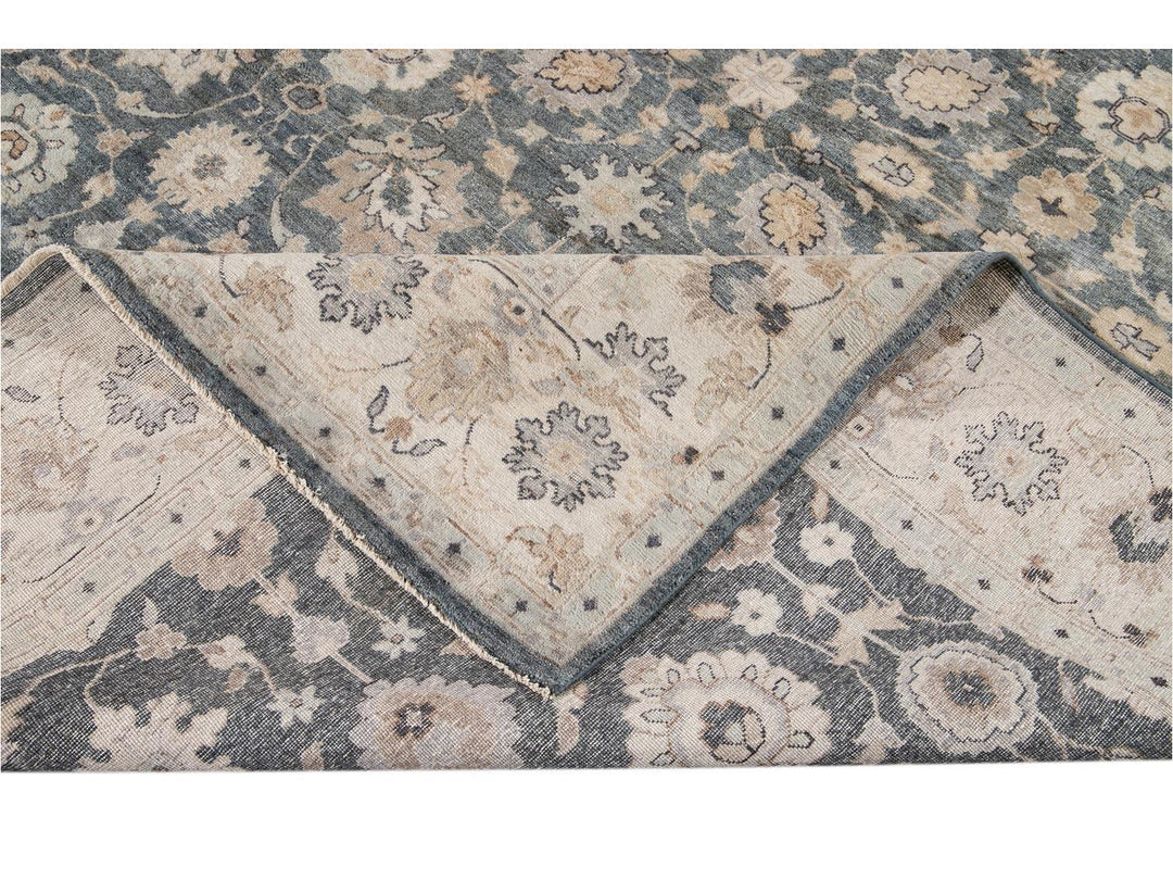 Modern Indian Artisan Wool Rug 9 X 12