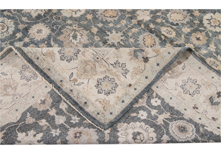 Modern Indian Artisan Wool Rug 9 X 12