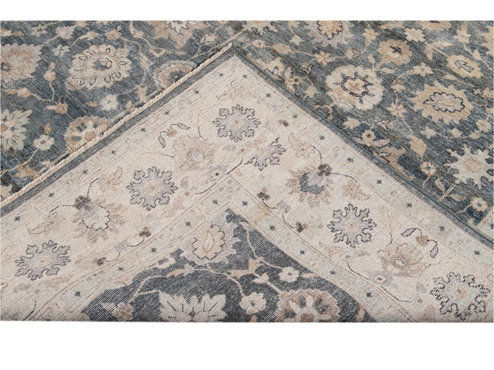 Modern Indian Artisan Wool Rug 9 X 12