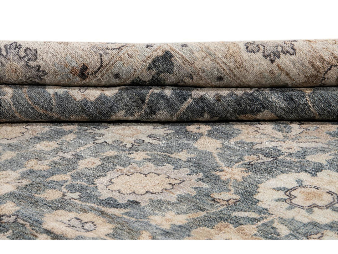 Modern Indian Artisan Wool Rug 9 X 12