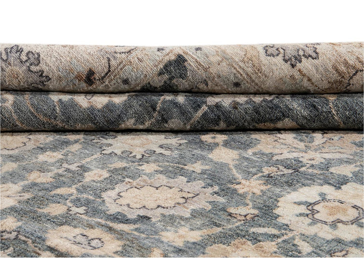 Modern Indian Artisan Wool Rug 9 X 12