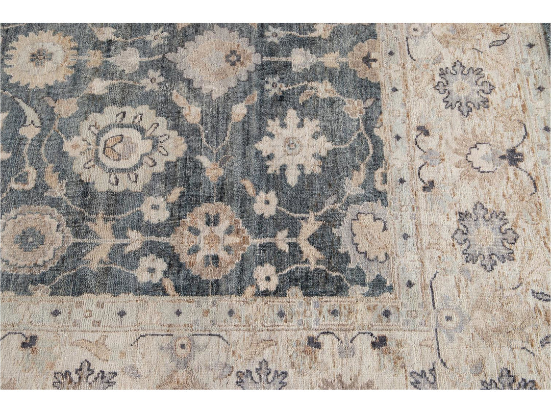 Modern Indian Artisan Wool Rug 9 X 12