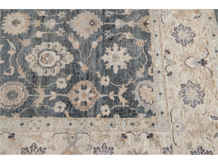 Modern Indian Artisan Wool Rug 9 X 12