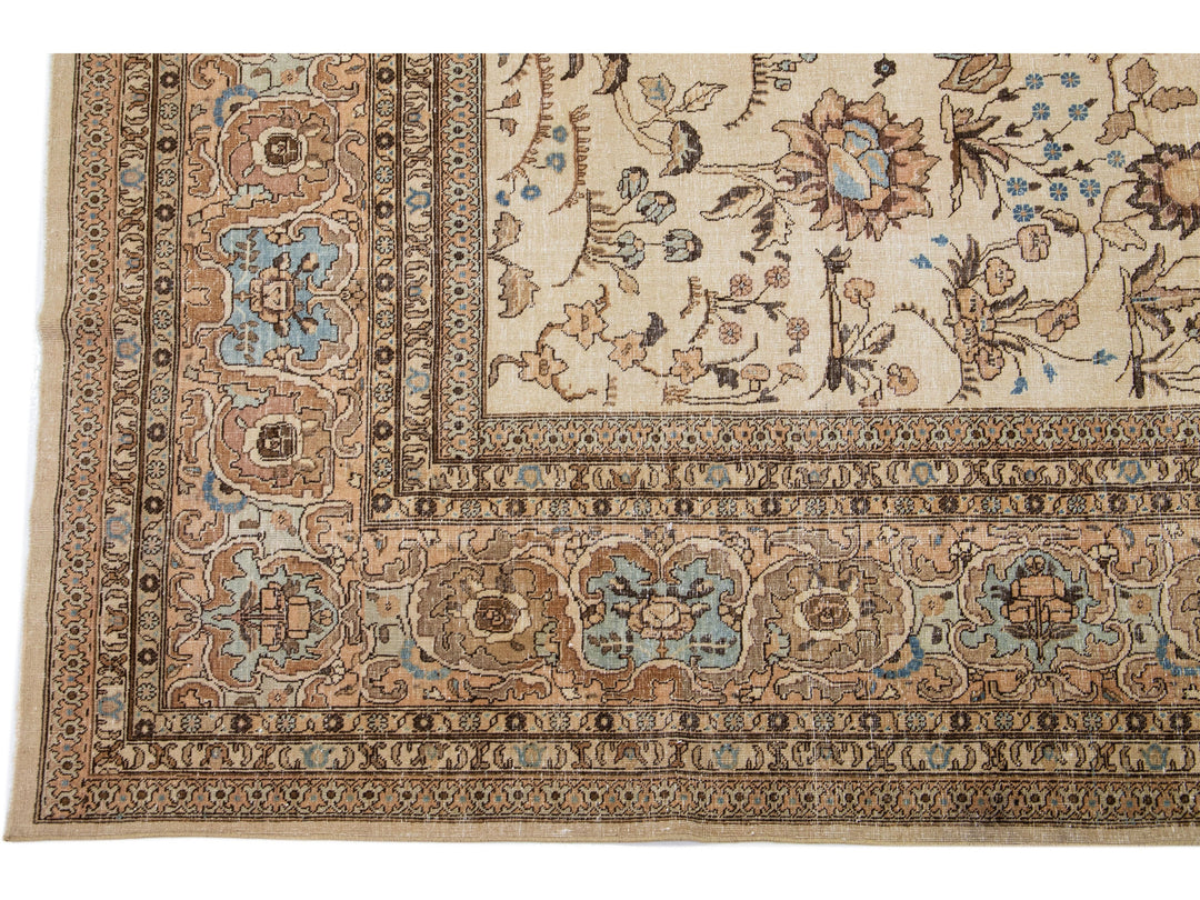 Antique Tabriz Wool Rug 12 X 16