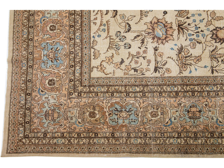 Antique Tabriz Wool Rug 12 X 16