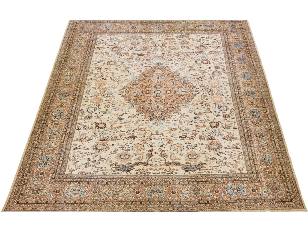 Antique Tabriz Wool Rug 12 X 16