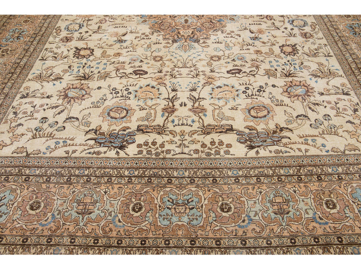 Antique Tabriz Wool Rug 12 X 16