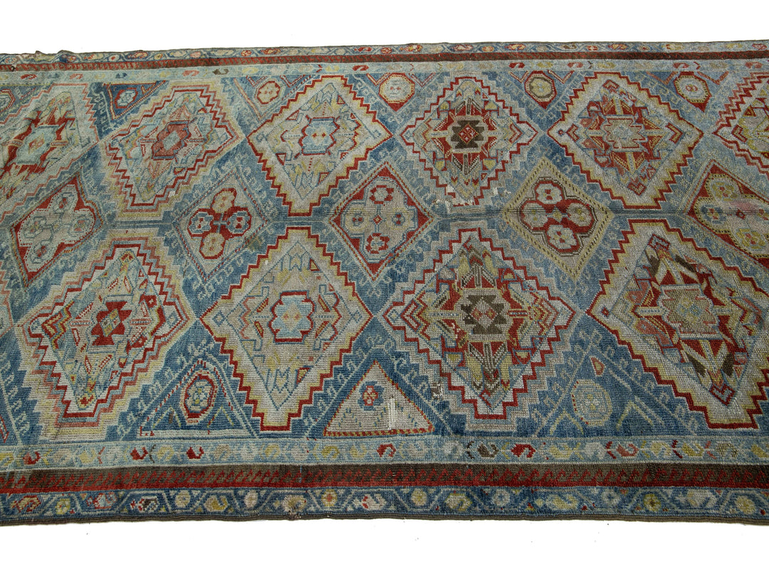 Antique Afshar Wool Runner 5 X 13