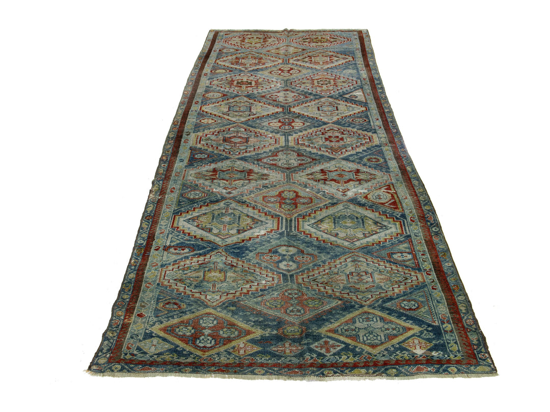 Antique Afshar Wool Runner 5 X 13