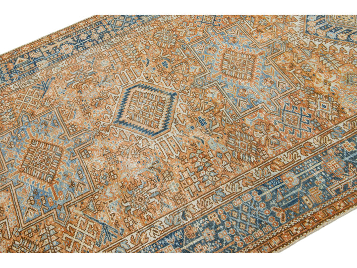 Antique Heriz Wool Runner 5 X 12