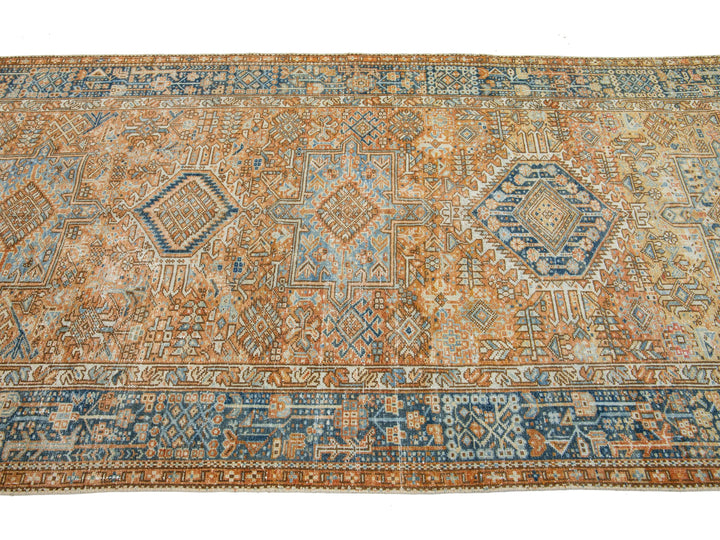 Antique Heriz Wool Runner 5 X 12