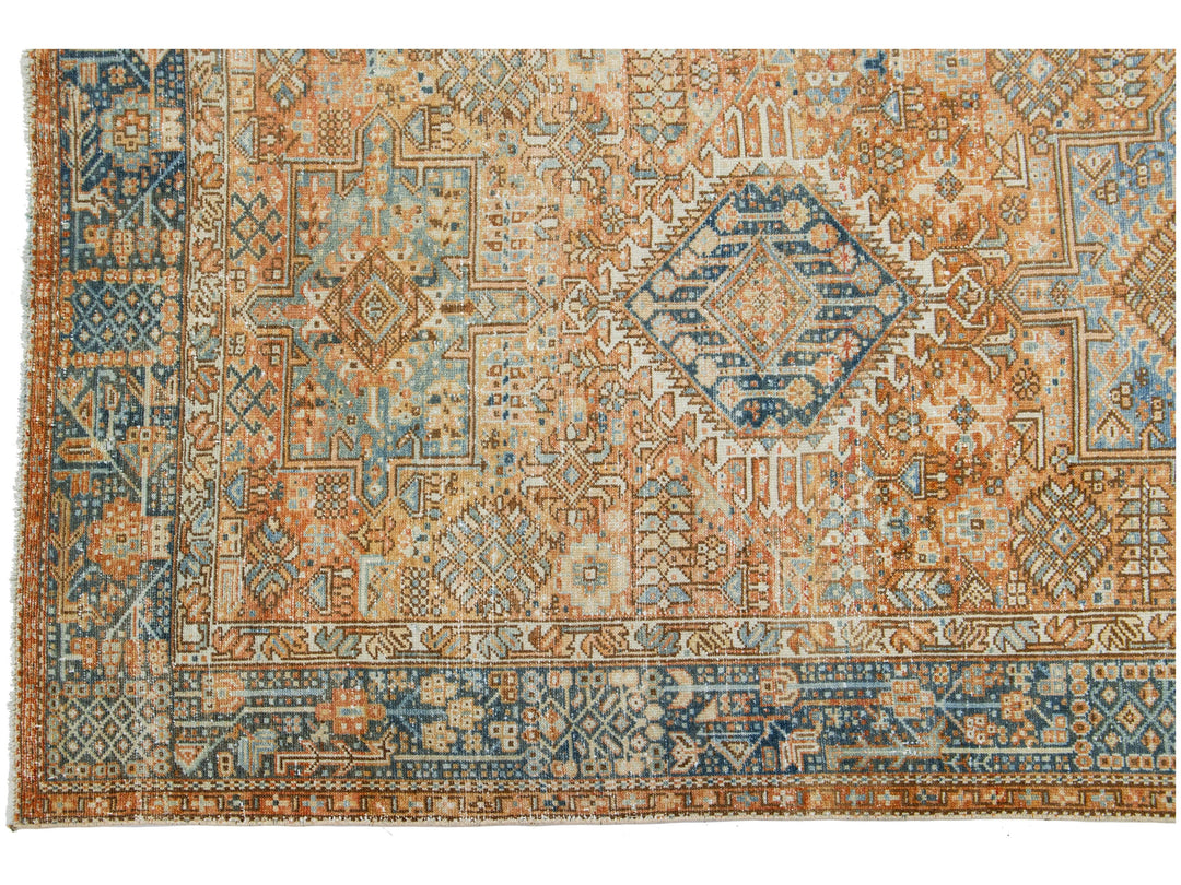 Antique Heriz Wool Runner 5 X 12