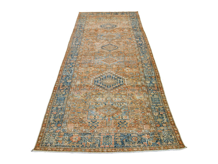 Antique Heriz Wool Runner 5 X 12