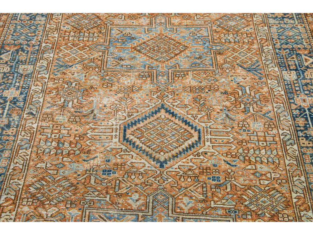 Antique Heriz Wool Runner 5 X 12