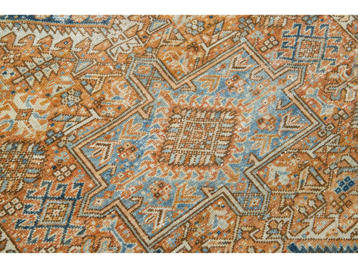 Antique Heriz Wool Runner 5 X 12