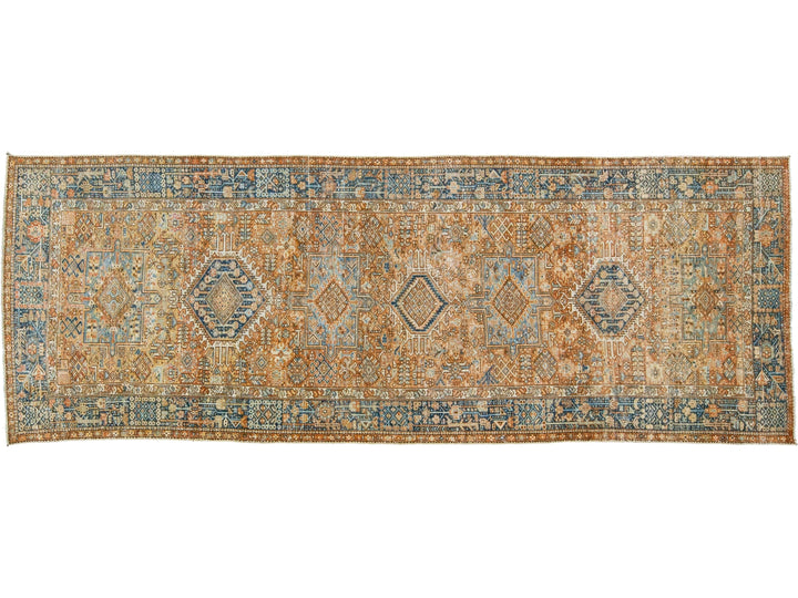 Antique Heriz Wool Runner 5 X 12