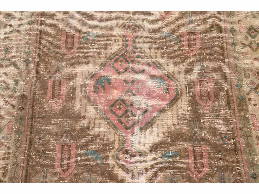 Mid 20th Century Vintage Wool Runner Rug 4 X 10