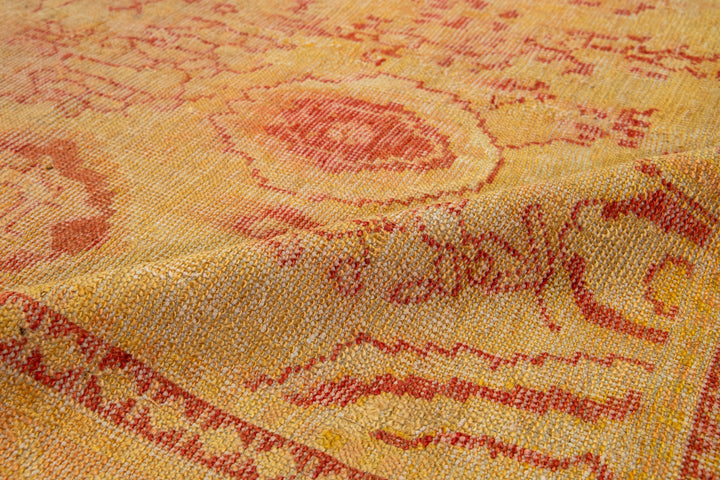 Antique Turkish Oushak Wool Rug 11 X 16