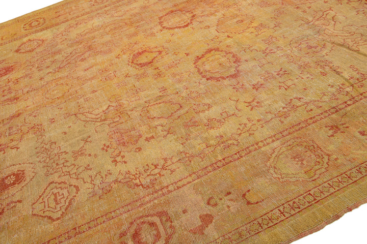 Antique Turkish Oushak Wool Rug 11 X 16
