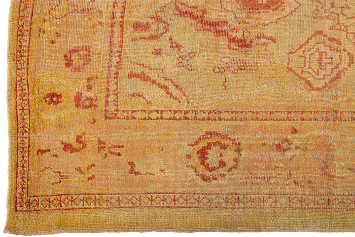 Antique Turkish Oushak Wool Rug 11 X 16