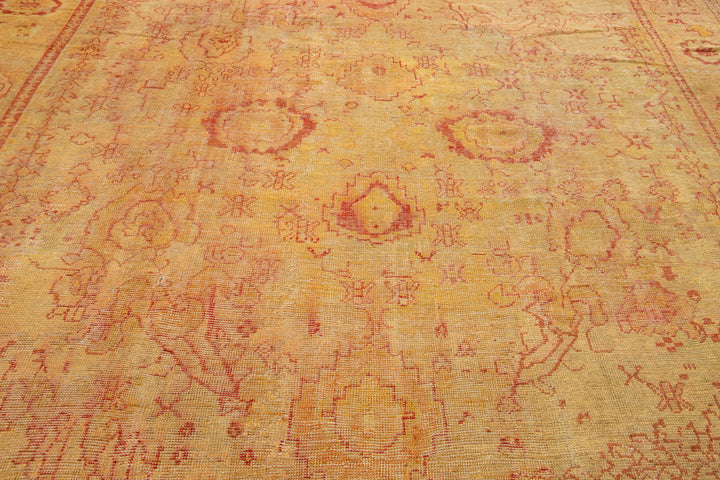 Antique Turkish Oushak Wool Rug 11 X 16