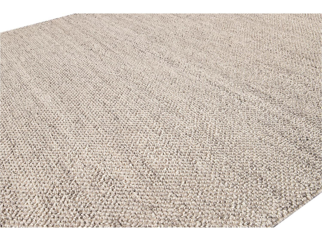 Modern Felted Texture Wool Rug 12 X 15