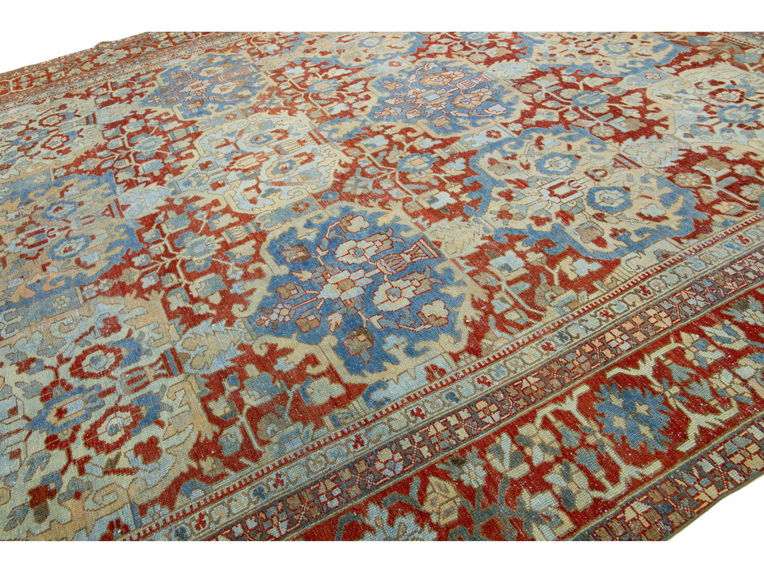 Antique Bakhtiari Wool Rug 11 X 12