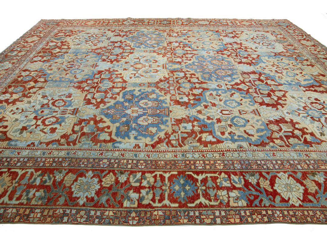 Antique Bakhtiari Wool Rug 11 X 12