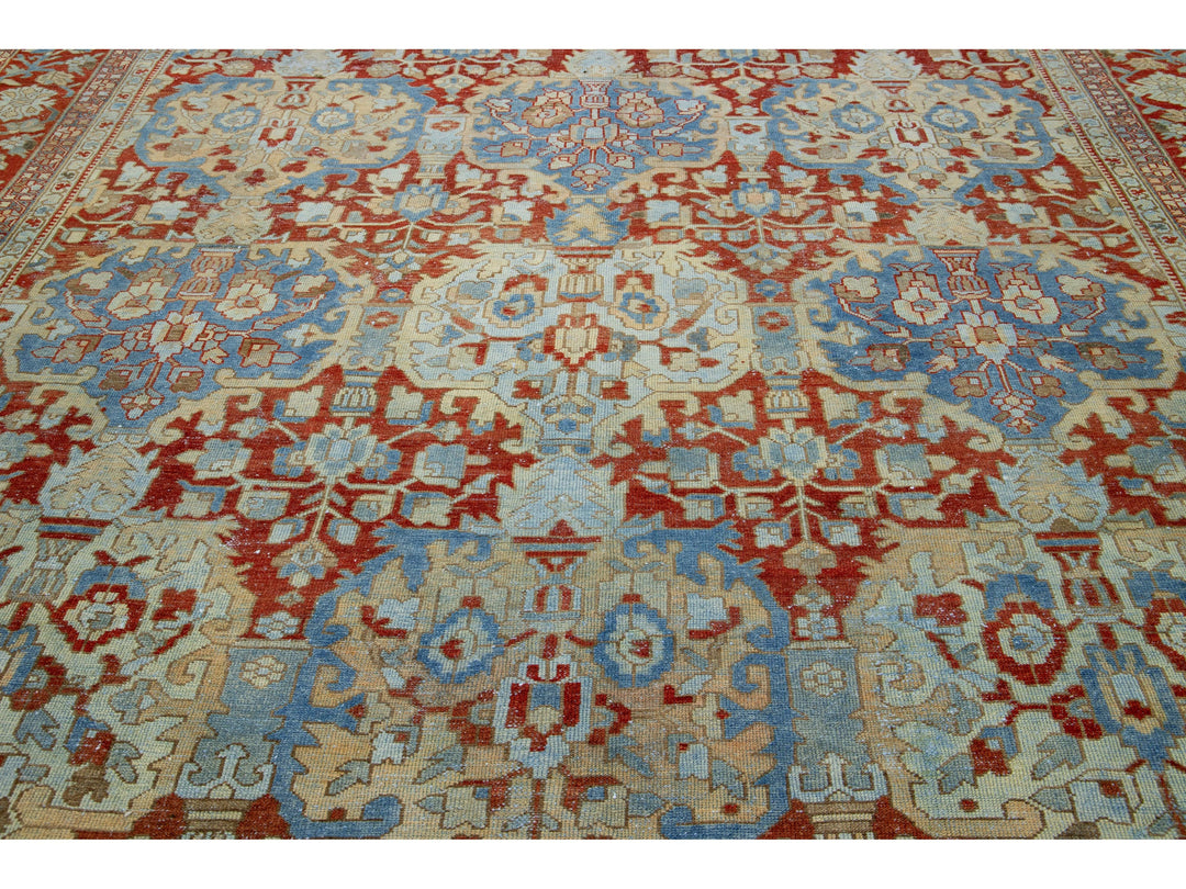 Antique Bakhtiari Wool Rug 11 X 12