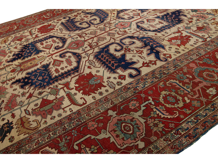 Antique Serapi Wool Rug 13 X 20